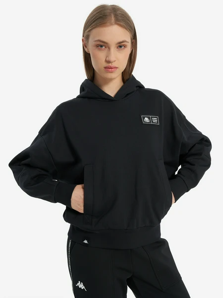Худи женское оверсайз Kappa, черный, арт. 137680kap-99