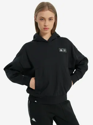 Худи женское оверсайз Kappa, черный, арт. 137680KAP-99