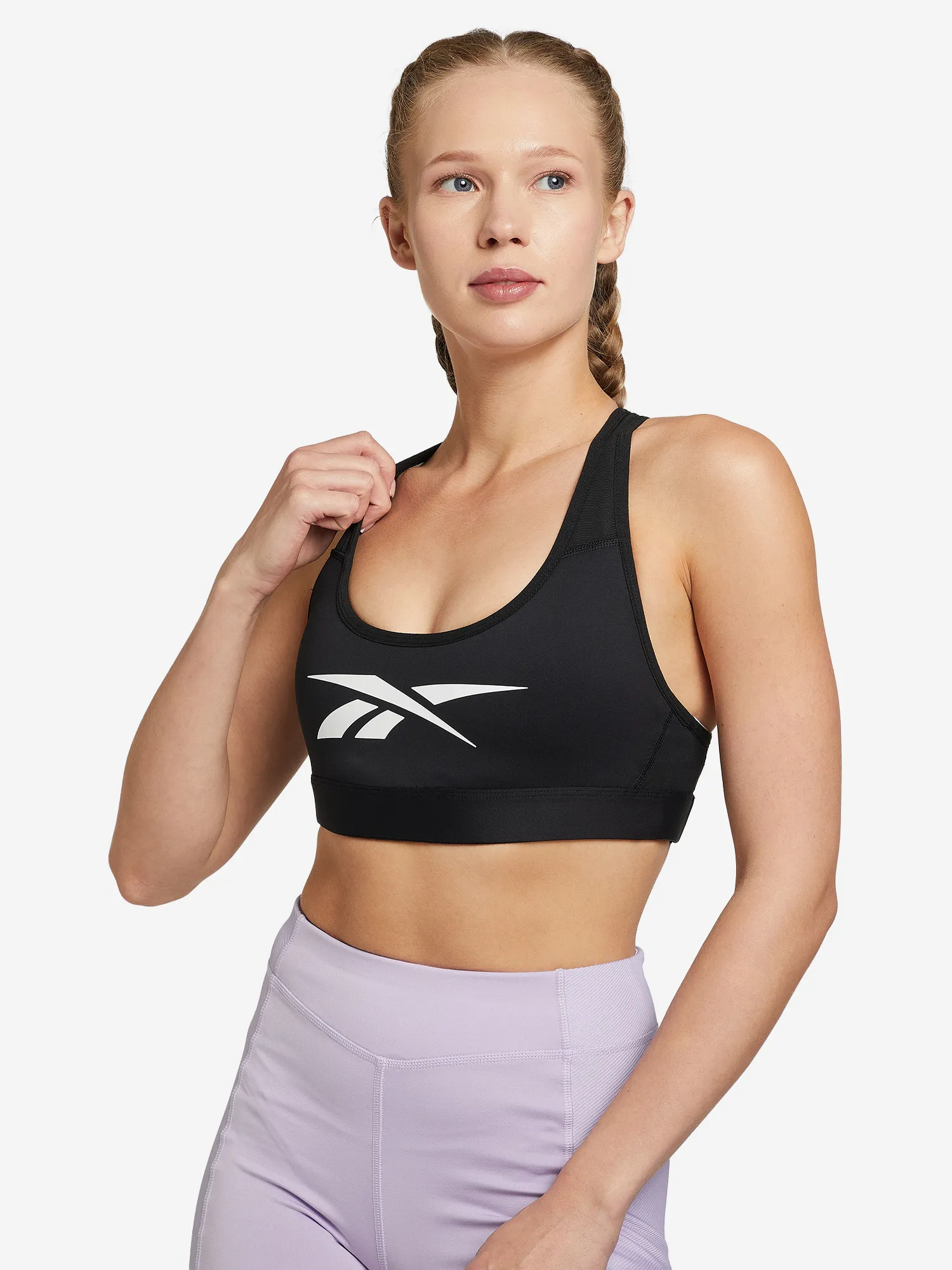 Топ бра спортивный Reebok Lux Vector Racer Bra, черный, арт. h51844r00-.