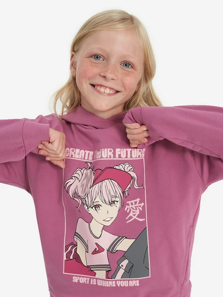 Худи для девочек Demix, розовый, арт. 131149dmx-x1