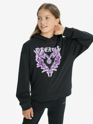 Худи Demix для девочек, черный, арт. 137924DMX-99