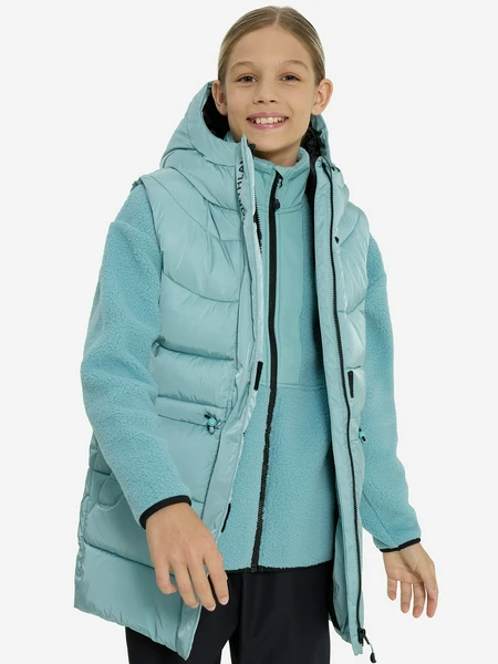 Жилет утепленный для девочек, голубой, арт. 130818n16-n1
