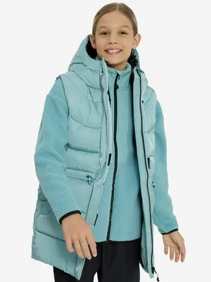 Жилет утепленный для девочек, голубой, арт. 130818N16-N1