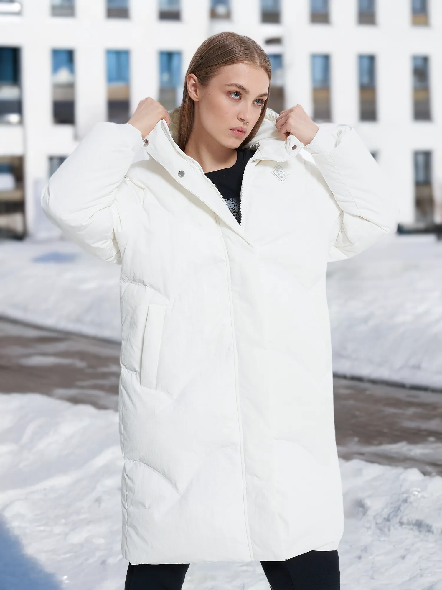 Пальто пуховое женское, белый, арт. w562349306-4w361-.