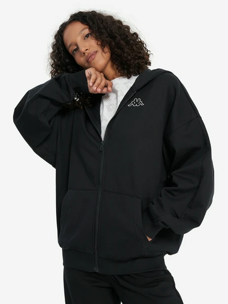 Толстовка женская оверсайз Kappa, черный, арт. 28799