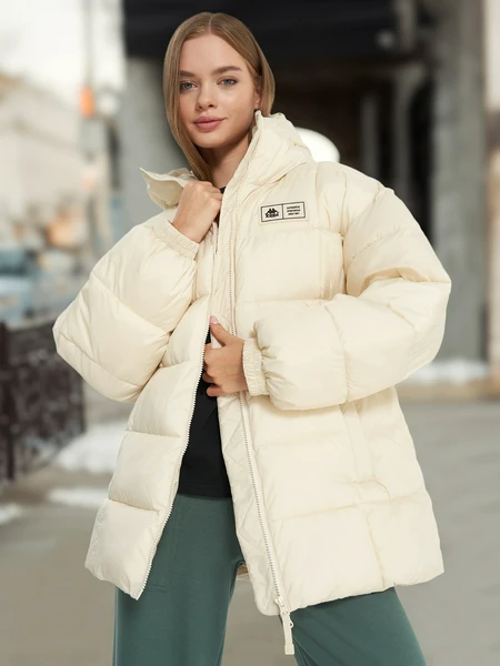 Пуховик женский Kappa Paffuta, бежевый, арт. 28823