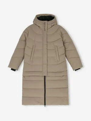 Пальто утепленное для девочек, коричневый, арт. 130836N16-T2