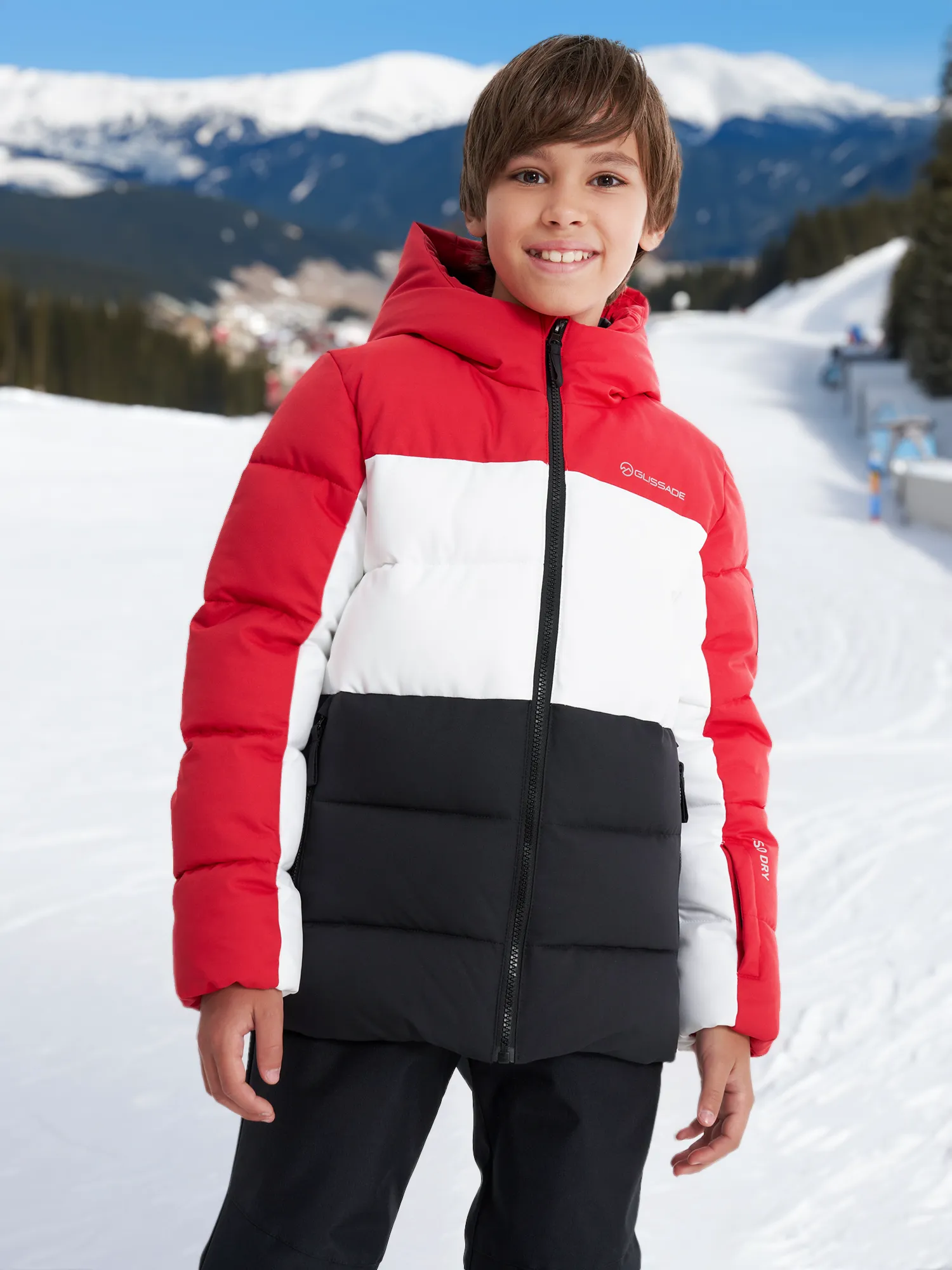 Пуховик для мальчиков Glissade, белый, арт. 131780gsd-wh