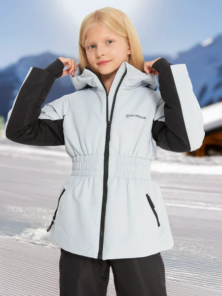 Куртка утепленная для девочек Glissade, серый, арт. 131870gsd-ab