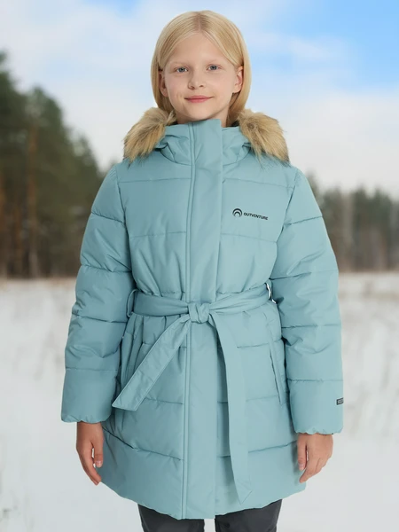 Пуховик для девочек Outventure, голубой, арт. 29287