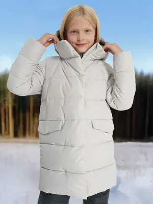 Пуховик для девочек Outventure, серый, арт. 124512OUT-90