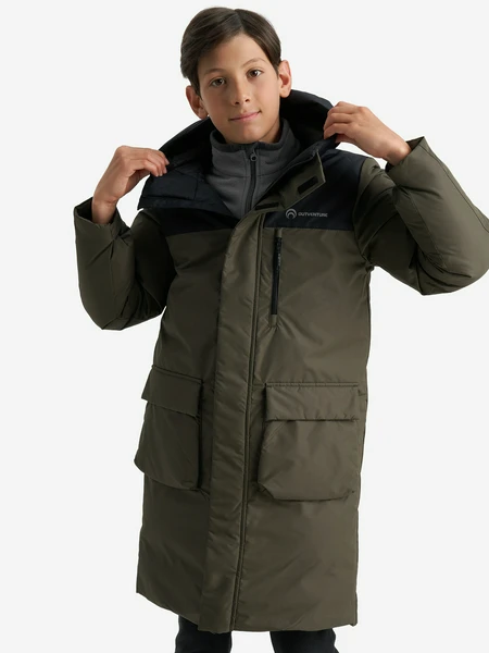 Пальто утепленное для мальчиков Outventure, коричневый, арт. 29359