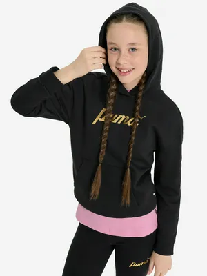 Худи для девочек PUMA ESS+ Block, черный, арт. 682780P0P-01
