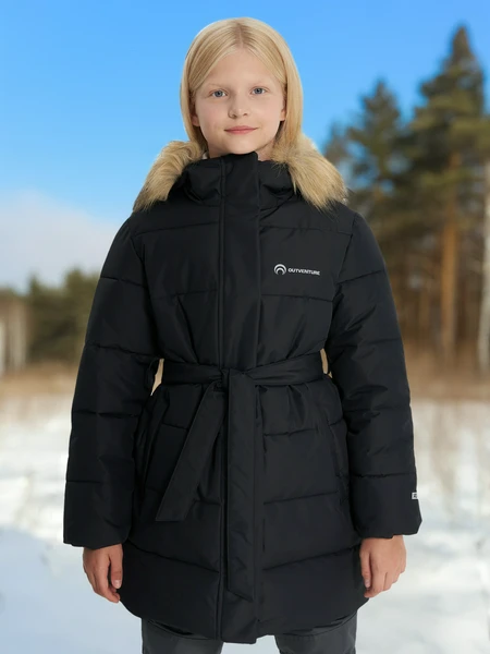 Пуховик для девочек Outventure, черный, арт. 29467
