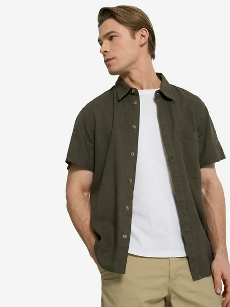 Рубашка с коротким рукавом, коричневый, арт. 127693out-t4