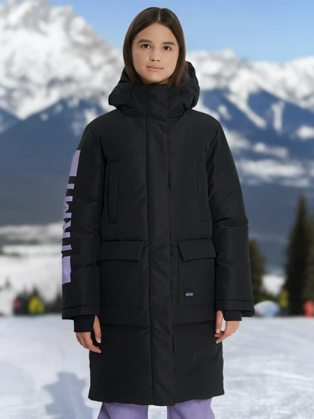 Пальто утепленное для девочек Termit, черный, арт. 138580trt-99