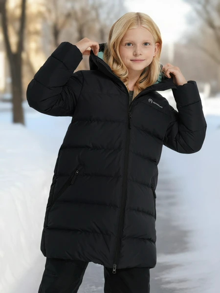 Пуховик для девочек Outventure, черный, арт. 137395out-99