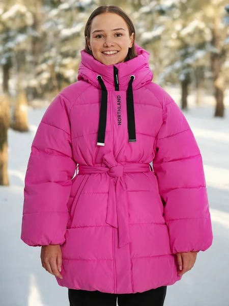 Пуховик для девочек Northland, розовый, арт. 136941n16-x2
