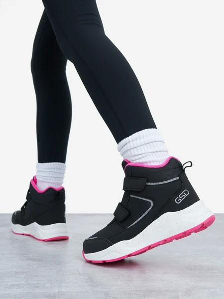 Ботинки утепленные для девочек GSD Step Mid, черный, арт. 143452g17-bk