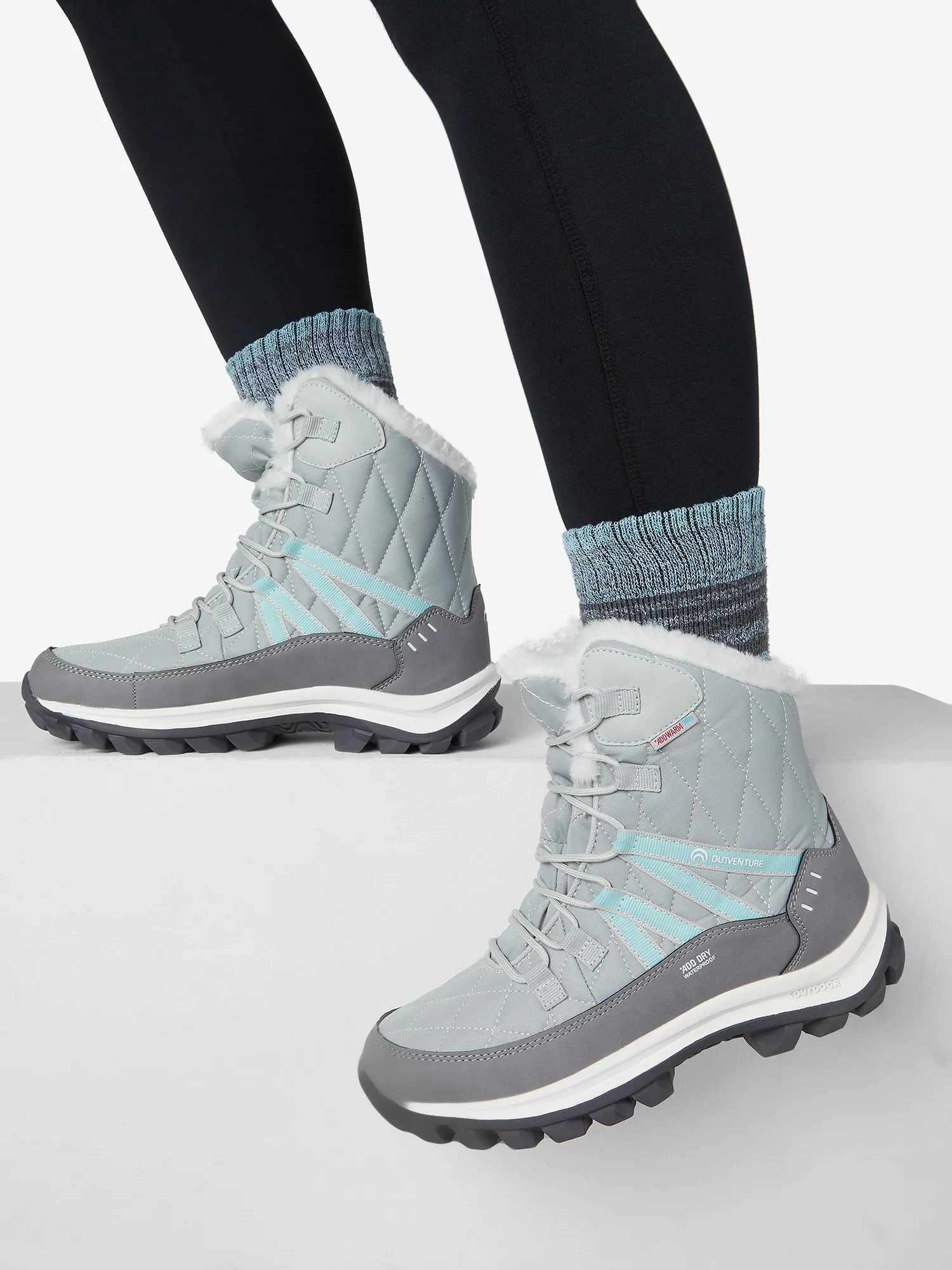 Ботинки утепленные Outventure Snowflake 2, серый, арт. 123166out-90