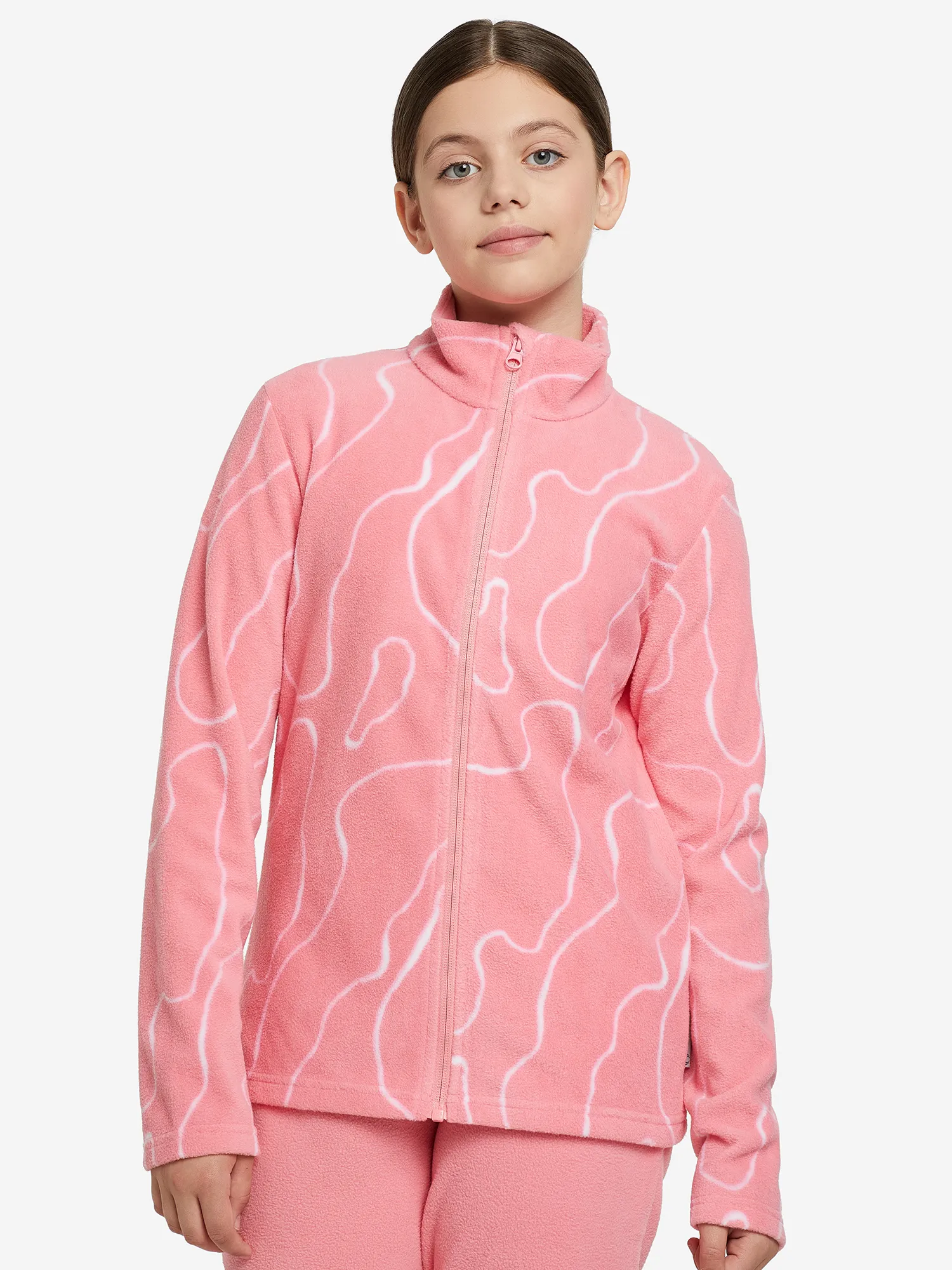 Флисовый джемпер для девочек Outventure, розовый, арт. 126616out-k1