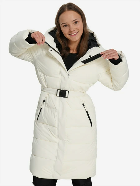 Пальто утепленное для девочек Northland, бежевый, арт. 29755