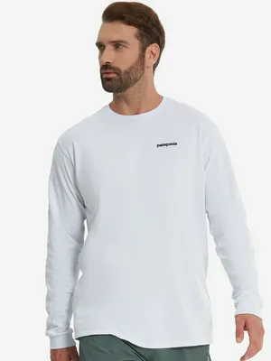Лонгслив Patagonia Logo, белый, арт. 38518P3A-WHI