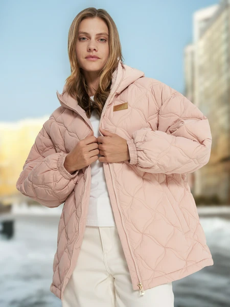 Пуховик женский FILA, бежевый, арт. 136814fla-t0