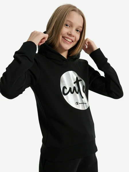 Худи для девочек оверсайз Champion, черный, арт. 405149c0k-kk001