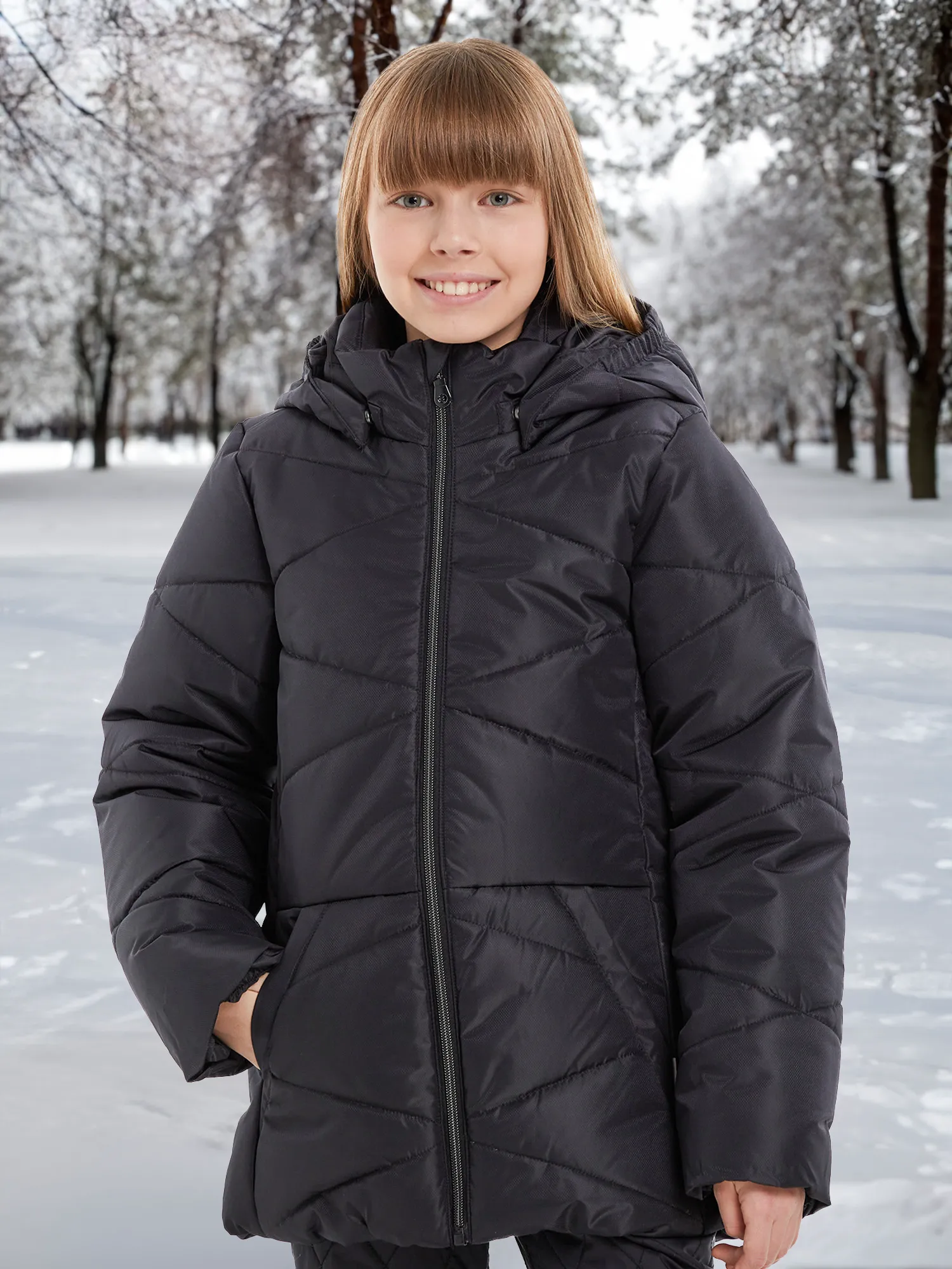 Куртка утепленная для девочек Lassie, черный, арт. 7100081al10-9990