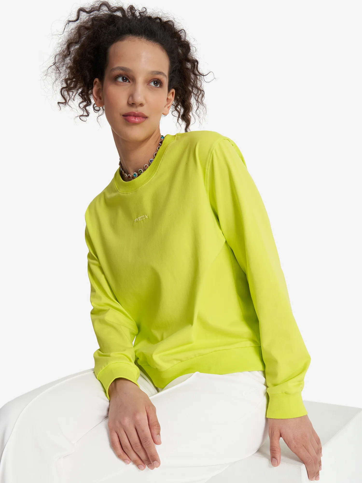 Свитшот женский Freddy, зеленый, арт. anns414f0g-d83-