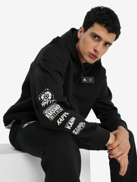 Толстовка мужская оверсайз Kappa, черный, арт. 136977kap-99