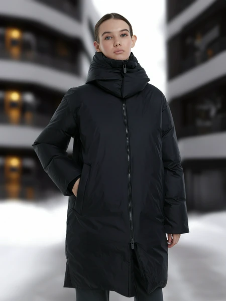 Пуховик женский оверсайз SHU, черный, арт. or-dwn-jckt23ws7j-bk