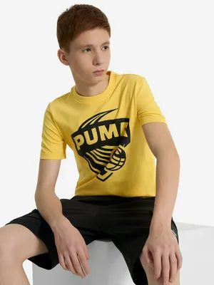 Футболка для мальчиков PUMA Basketball Posterize, желтый, арт. 630822P0P-55