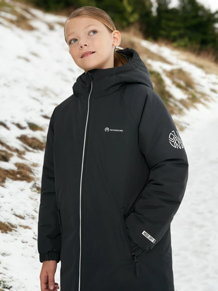 Куртка утепленная для девочек Outventure, черный, арт. 131849out-99