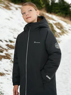 Куртка утепленная для девочек Outventure, черный, арт. 131849