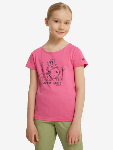 Футболка для девочек Outventure, розовый, арт. 128398out-80