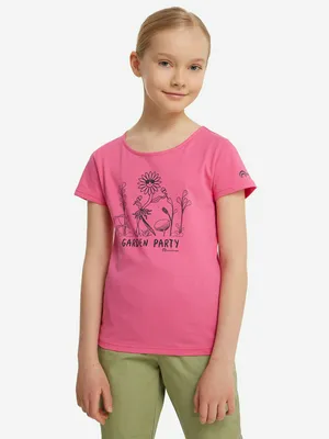 Футболка для девочек Outventure, розовый, арт. 128398out-80