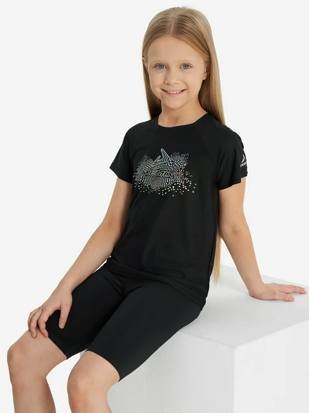 Футболка для девочек Demix, черный, арт. 140889dmx-99