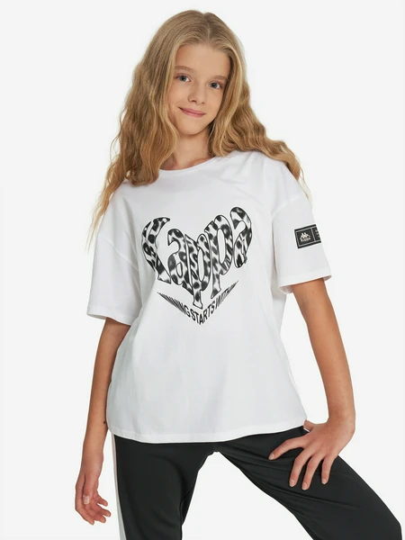 Футболка Kappa для девочек, белый, арт. 142300kap-00