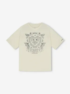 Футболка для девочек оверсайз Demix, бежевый, арт. 142308DMX-01