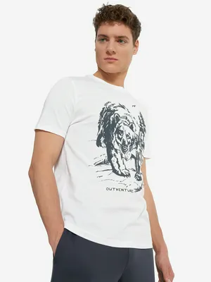Футболка мужская Outventure с принтом медведя, белый, арт. 134560OUT-00