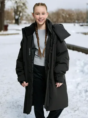 Пальто утепленное Oldos для девочек, черный, арт. aoaw24jk4t115