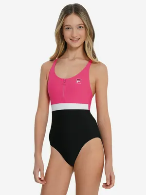 Купальник слитный FILA для девочек, черный, арт. 123408