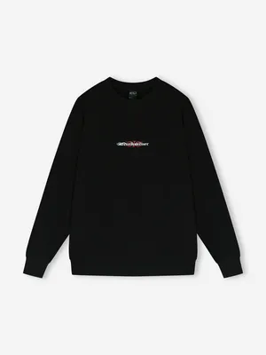 Свитшот мужской оверсайз Quiksilver Mercury Trident Crew, черный, арт. EQYFT05190Q02-KVJ0