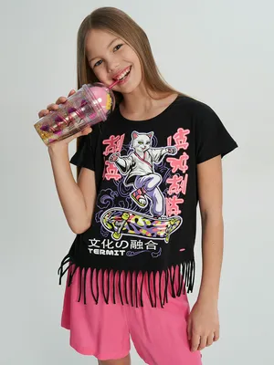 Футболка Termit для девочек, черный, арт. 142604TRT-99