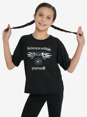 Футболка Demix для девочек, черный, арт. 142274DMX-99