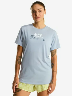 Футболка женская The North Face Bitmap Silhouettes, голубой, арт. NF0A8G0CFM21T1K