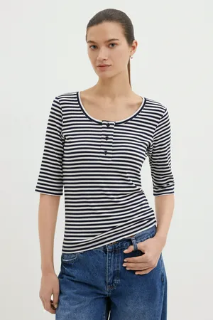 Блузка в полоску Finn Flare, 101 mc cosmic blue, арт. FBE110161