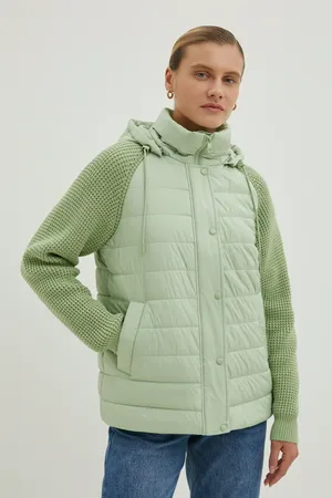 Утепленная куртка FINN FLARE с вязаными рукавами, 509 meadow, арт. FBE110208